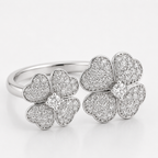 18K White Gold Diamond Flower Ring 1 Carat Natural Diamonds