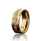 “BISHOP” Tungsten Carbide Rose Gold Ring 8mm w/ Checkered Pattern
