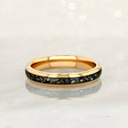 “STARLIGHT” Tungsten Carbide Rose Gold Ring 4mm w/ Crushed Meteorite