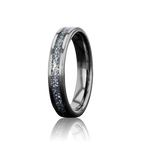 “ELYSIAN”  Tungsten Carbide Silver Ring 4mm Eternity Band w/ Cubic Zirconia