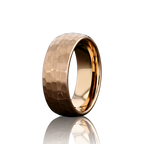 (Couples) "BEDROCK "  Tungsten Carbide Rose Gold Ring 8mm, 4mm w/ Hammered Design