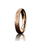(Couples) "BEDROCK "  Tungsten Carbide Rose Gold Ring 8mm, 4mm w/ Hammered Design