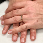 “STARLIGHT” Tungsten Carbide Rose Gold Ring 4mm w/ Crushed Meteorite
