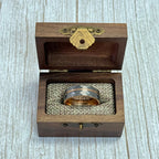 “ECLIPSE” Tungsten Carbide Brushed Silver Ring 8mm w/ Asymmetrical Rose Gold Line