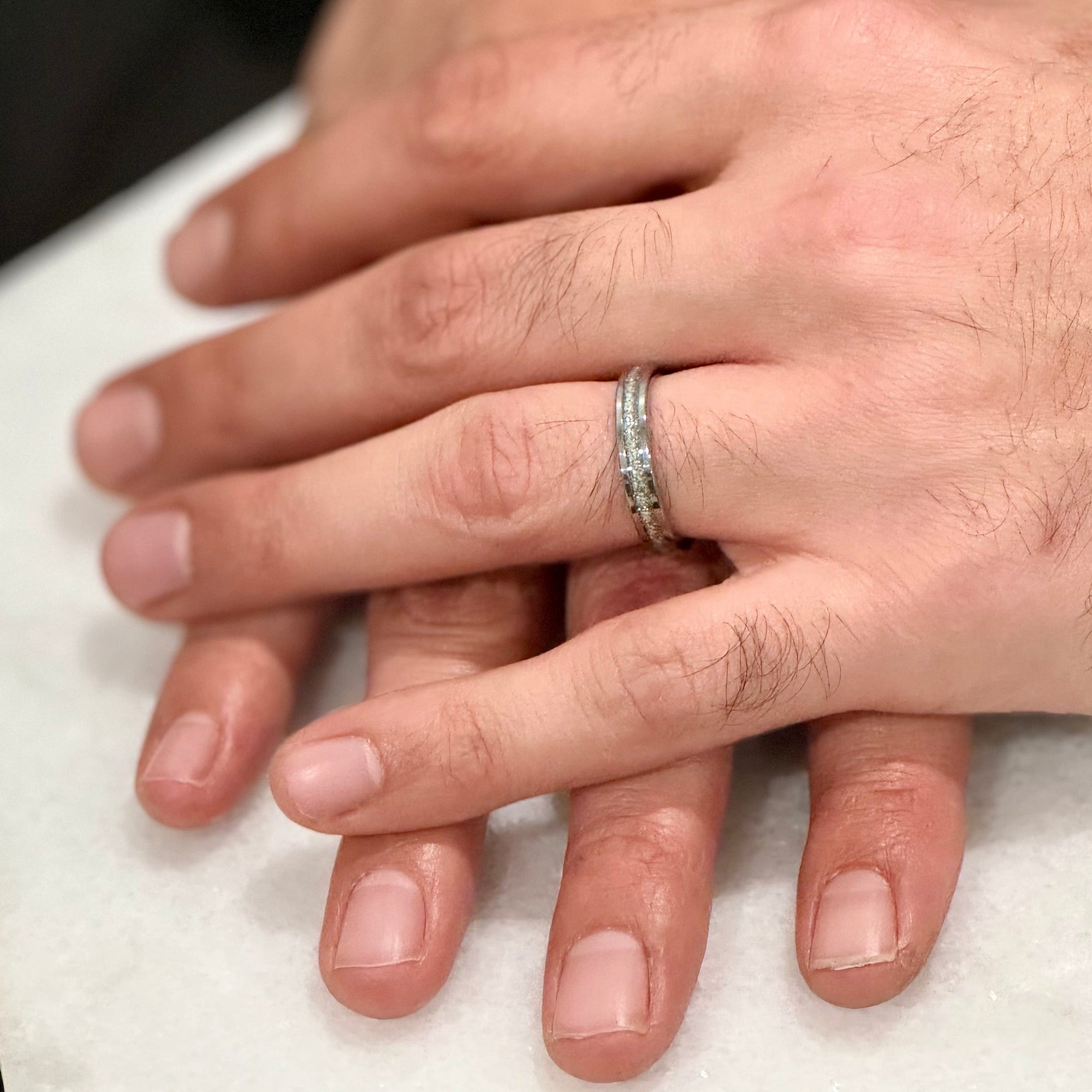 “ELYSIAN”  Tungsten Carbide Silver Ring 4mm Eternity Band w/ Cubic Zirconia