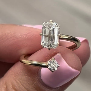 "White Emerald" Lab Diamond 2 Carat, VS1 Clarity, E Color w/ 14K, 18K White Gold, Rose Gold, Yellow Gold