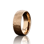 "BEDROCK " Tungsten Carbide Rose Gold Ring 8mm, 4mm w/ Hammered Design - Pristine Pieces By Amy