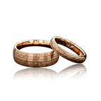 "BEDROCK " Tungsten Carbide Rose Gold Ring 8mm, 4mm w/ Hammered Design - Pristine Pieces By Amy