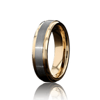 "CHROMATIC" Tungsten Carbide Rose Gold Ring 6mm, 8mm w/ Brushed Silver Middle - Pristine Pieces By Amy
