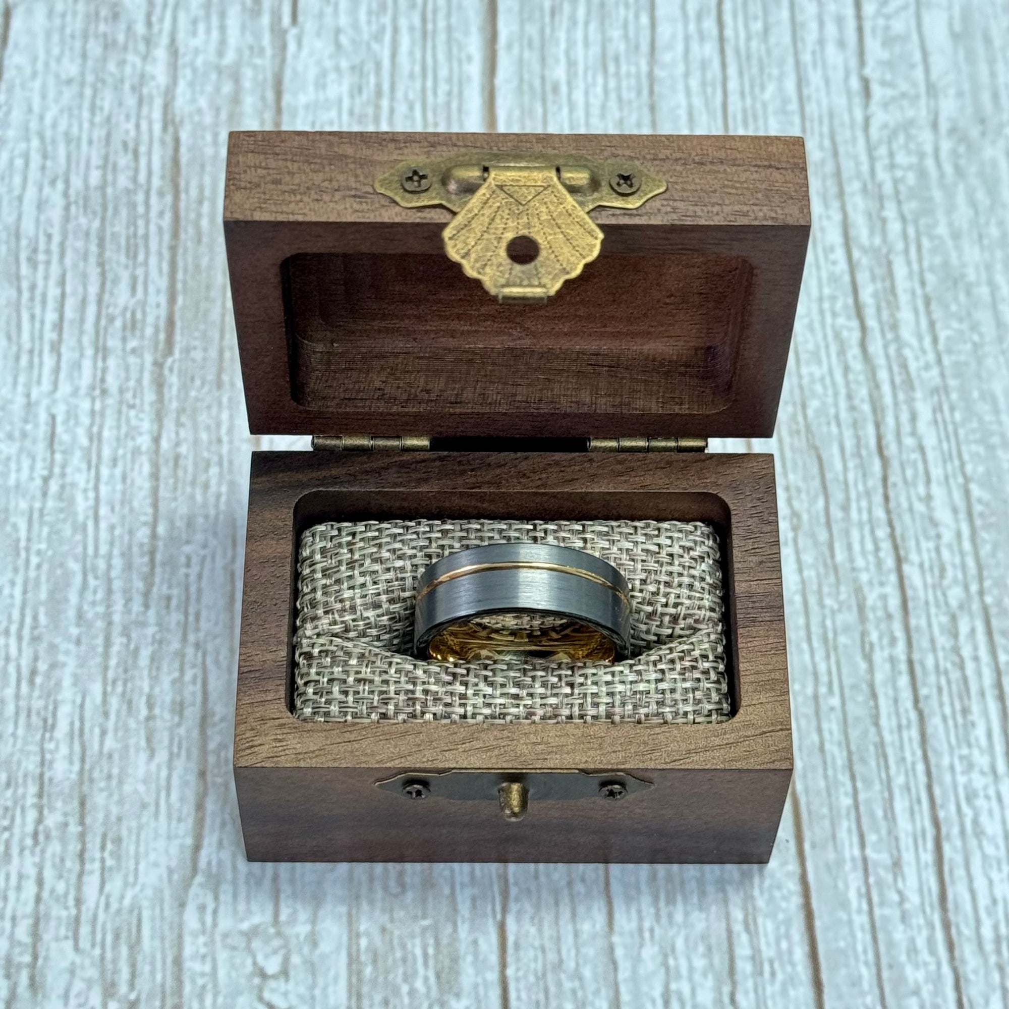 "DIVERGENT" Tungsten Carbide Brushed Silver 8mm w/ Asymmetrical Rose Gold Line - Pristine Pieces By Amy