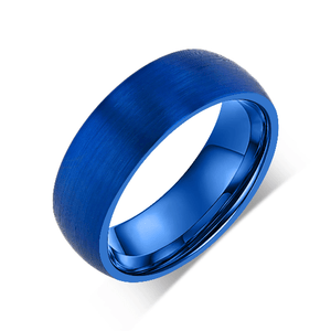 "PRISTINE" Tungsten Carbide Blue Ring 8mm w/ Brushed Finish - Pristine Pieces By Amy