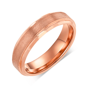 "PRISTINE " Tungsten Carbide Rose Gold Ring 6mm, 8mm w/ Rose Gold Brushed Middle - Pristine Pieces By Amy