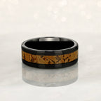 "SOMMELIER " Tungsten Carbide Black Ring 8mm w/ Cork - Pristine Pieces By Amy